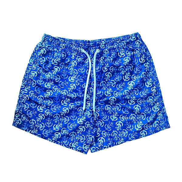 Bañador Estampado Anclas  - Azul